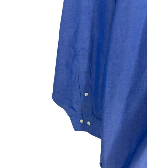 Brooks Brothers Mens Blue Non-Iron Cotton Button-Down Shirt Size 17-4/5 - Picture 2 of 9